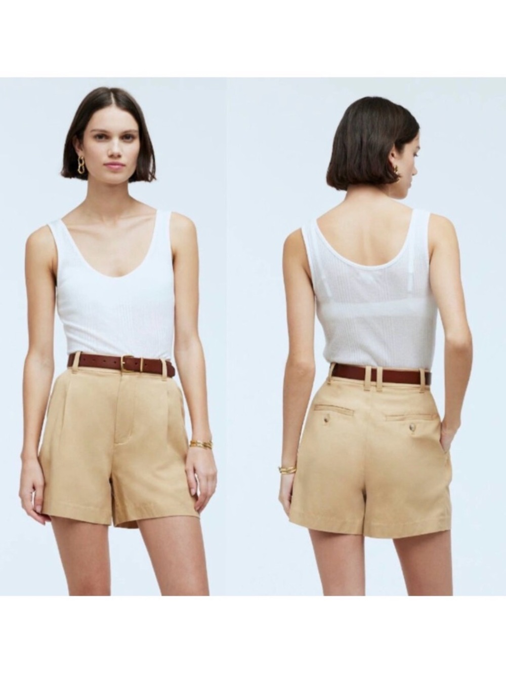 Madewell The Harlow Short in Drapey Twill in Desert Dune Size 6